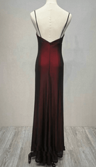 Musta ja punainen kultaseni yksinkertainen hihnat pitkä prom-mekko, a-linjan pitkä muodollinen mekko