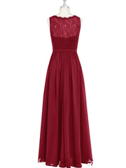 Burgundy Long Chiffon Bridesmaid Dresses Party Dresses