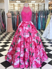 a line spaghetti straps floral prom Dresses 2024 floor length long prom Dresses evening Dresses