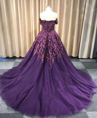 2025 Off Shoulder Regency Sweetheart Appliques Long Ball Gown Prom Dresses