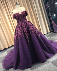 2025 Off Shoulder Regency Sweetheart Appliques Long Ball Gown Prom Dresses