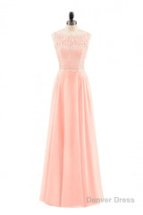 Pearl Pink Backless A-Line Long Bridesmaid Dress