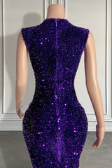 Sequined Sleeveless Mermaid Prom Dress with Beadings