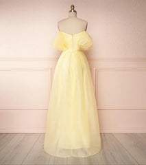 Simple Yellow Long Prom Dresses, Evening Dresses, 5420