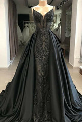 Evening dresses long glitter | Black prom dresses with lace