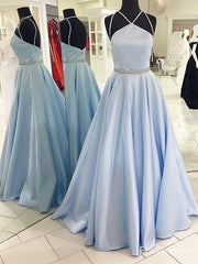 pale light blue prom Dresses ball gown prom Dresses long prom Dresses