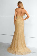 Yellow Halter Neck Mermaid Prom Dress