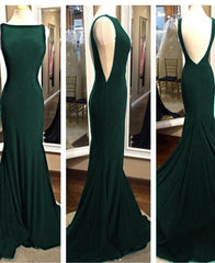 Elegant Long Backless Mermaid Fitted Black Prom Gown Formal Evening Dresses With Sweep Train Dp080