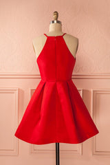 Short Straps Red Prom Dresses, Cheap Homecoming Dresses, For Girls