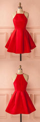 Short Straps Red Prom Dresses, Cheap Homecoming Dresses, For Girls