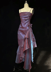 Ремінці спагетті фіолетова русалка старовинна випускна сукня