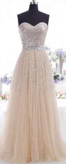 Fairytale Glitter Champagne Bling Strapless Long Prom Dresses