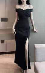 Fantasy Prom Dresses Ideas, Off Shoulder Black Prom Dresses For Teens