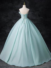 A-Line Beads Blue Long Prom Dresses, Blue Long Formal Dresses