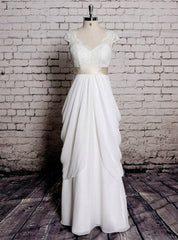 A-Line Classic Lace Bridal Gown Transparent Train Wedding Dresses