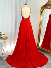 A-line Halter Sequin Sweep Train Chiffon Dresses