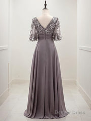 A-line/Princess Scoop Floor-Length Chiffon Mother of the Bride Dresses With Pleats