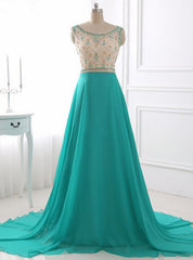 A Line Prom Dresses Chiffon Evening Dresses Illusion Sparkly Beading Bodice Prom Dresses