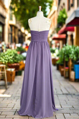 A-line Sweetheart Chiffon Floor-Length Long Bridesmaid Dresses