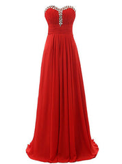 A-Line Sweetheart Neck Chiffon Floor Length Bridesmaid Dresses