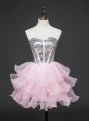 A-line Sweetheart Short Mini Tulle Short Prom Dresses Homecoming Dresses