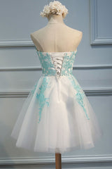 Adorable  White Tulle Sweetheart Tulle Party Dresses , Homecoming Dresses , Lovely Party Dresses