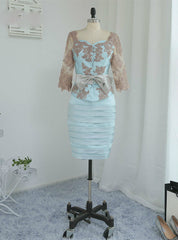 Advanced Mother Of The Bride Dresses Sheath With Jacket Satin Lace