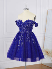 Ball-Gown Tulle Off-the-Shoulder Appliques Lace Corset Short/Mini Dresses