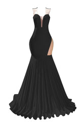 Black Prom Dresses Sexy Mermaid Women Evening Dress Sleeveless Open Back