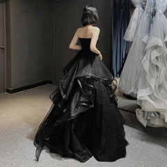 Black Sweetheart Tulle Ball Gown Formal Dresses Black Long Prom Dresses prom Dresses shops