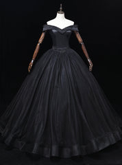 Black Tulle Off the Shoulder Beading Quinceanera Dress