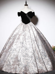 Black Velvet Off the Shoulder Beading Quinceanera Dress