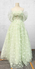 Boho A-Line Sweetheart Green Floor-Length Quinceanera Dresses With Petticoat