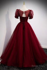 Burgundy Ballgown Long Prom Dress with Removable Jacket