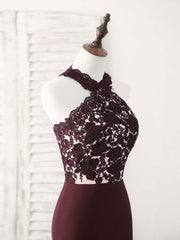 Burgundy Lace Mermaid Long Prom Dresses Burgundy Bridesmaid Dresses