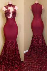 Burgundy mermaid prom Dresses, long evening gowns