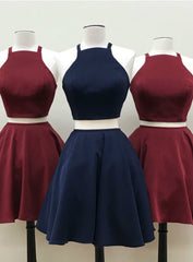 Burgundy Short Two Piece Homecoming Dresses Two Piece Short Navy Blue Homecoming Dresses