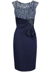 Navy Blue Mother Of The Bride Dresses, With Lace Prom Dresses