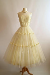 Vintage Yellow Dresses, Homecoming Dresses