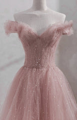 Shiny Party Dresses, Fairy Midi Dresses, Pink Prom Dresses, Custom Made