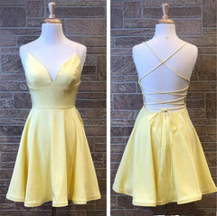 Yellow Short Homecoming Party Dresses