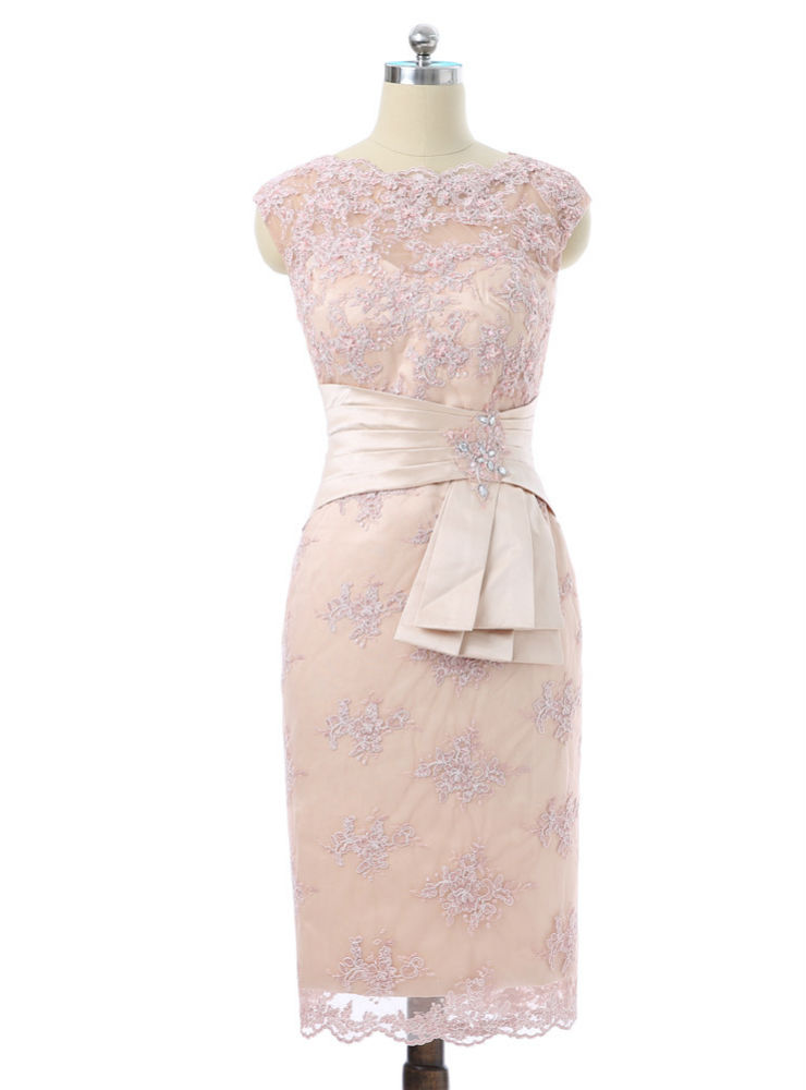 Champagne Sheath Cap Sleeves Mother Of The Bride Dresses