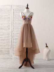 Champagne Short Prom Dresses, Cute Champagne Homecoming Dresses