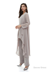 Chiffon Pant Suits Plus Size with Jacket Mother of The Bride Dresses