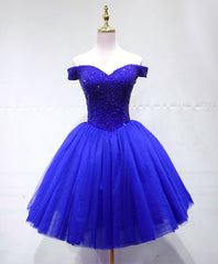 Cute Tulle Beads Short Prom Dresses, Tulle Homecoming Dresses