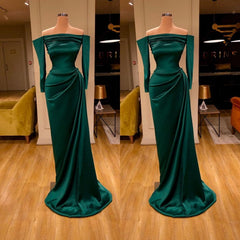 Dark Green Off-the-Shoulder Mermaid Prom Dresses Long Evening Gowns Online