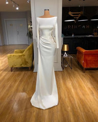 Stunning White Long Sleeve Prom Dresses