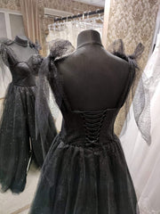 Black Tulle Dresses, Sleeveless Evening Dresses, Black Evening Gown Black Party Dresses, Wedding Guest Dresses, Corset Dresses