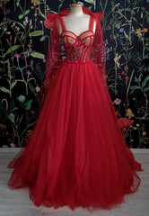 Gorgeous Red Long Evening Dresses, Prom Dresses