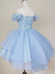 A Line Short Pink Blue Homecoming Dresses